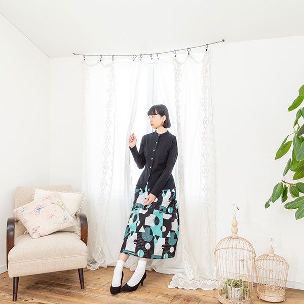 スカート ジオメトリー スカート オーガニック ナチュラルファッションブランドkilki キルキー 公式ショップ