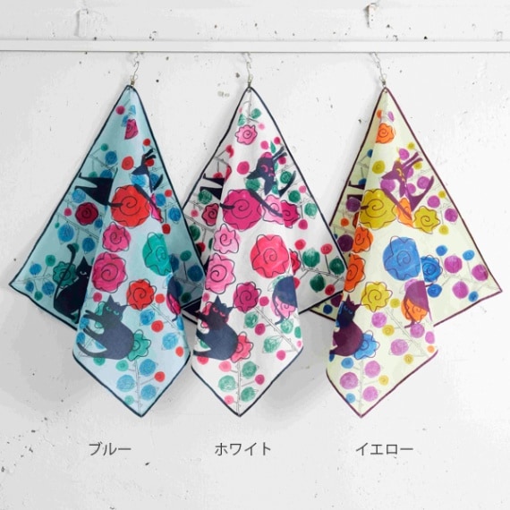 ハンカチ ローズ＆キャット/ハンカチ オーガニック・ナチュラル