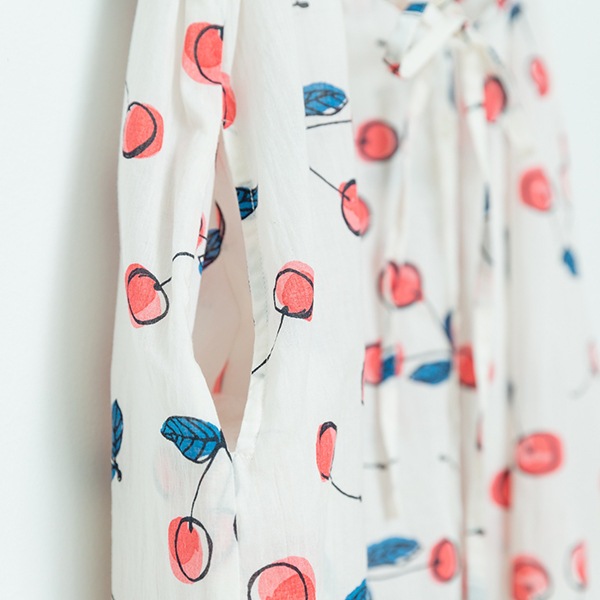 ワンピース チェリー ワンピース オーガニック ナチュラルファッションブランドkilki キルキー 公式ショップ