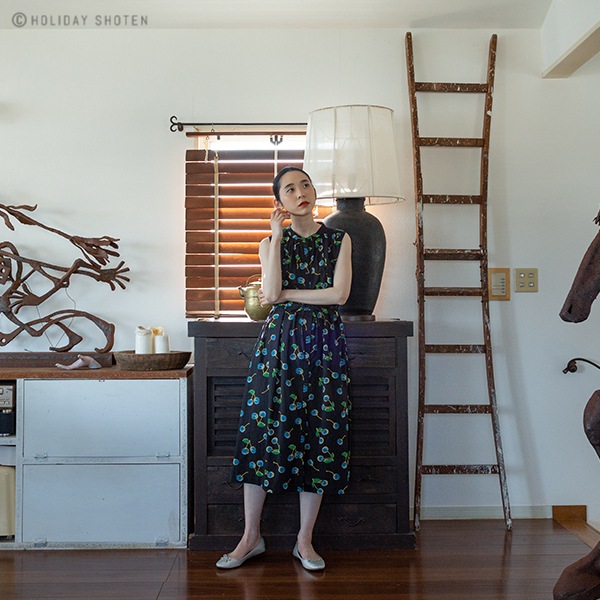 ワンピース チェリー ワンピース オーガニック ナチュラルファッションブランドkilki キルキー 公式ショップ