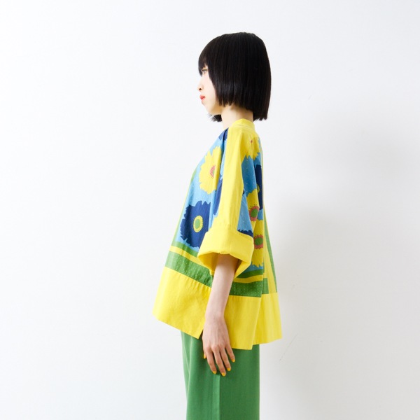 20%OFF】ブラウス ビッグフラワー/柄ブラウス ,コットンブラウス