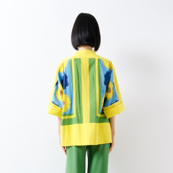 20%OFF】ブラウス ビッグフラワー/柄ブラウス ,コットンブラウス
