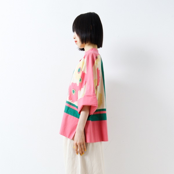 20%OFF】ブラウス ビッグフラワー/柄ブラウス ,コットンブラウス