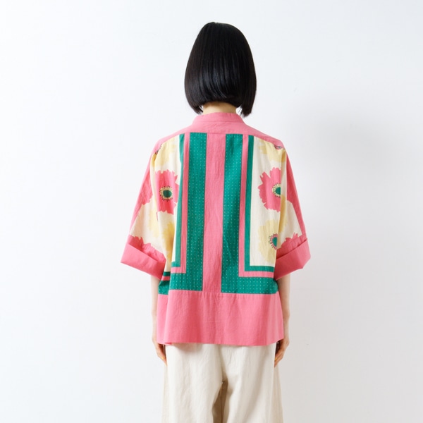 20%OFF】ブラウス ビッグフラワー/柄ブラウス ,コットンブラウス