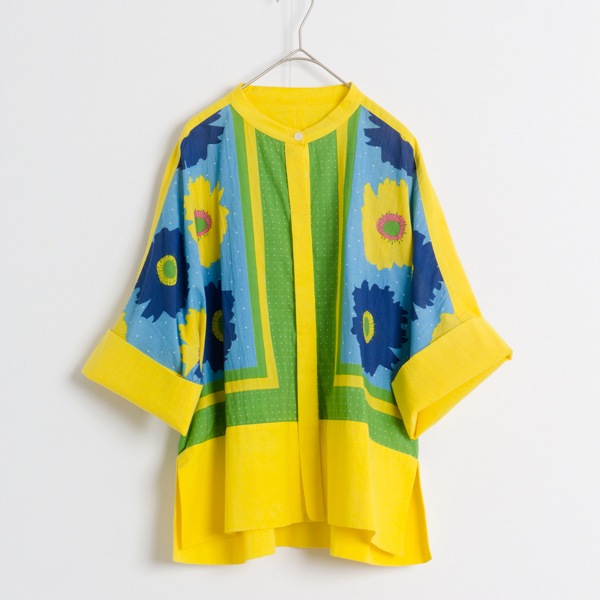 20%OFF】ブラウス ビッグフラワー/柄ブラウス ,コットンブラウス