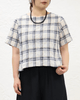 チェック柄ショート丈ボックスブラウス