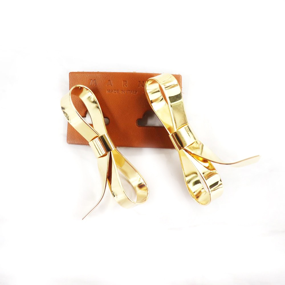 MARNI 国内買付 メタル スクリューイヤリング BOW リボン付き Marni / メタル スクリューイヤリング BOW リボン付き | SALE