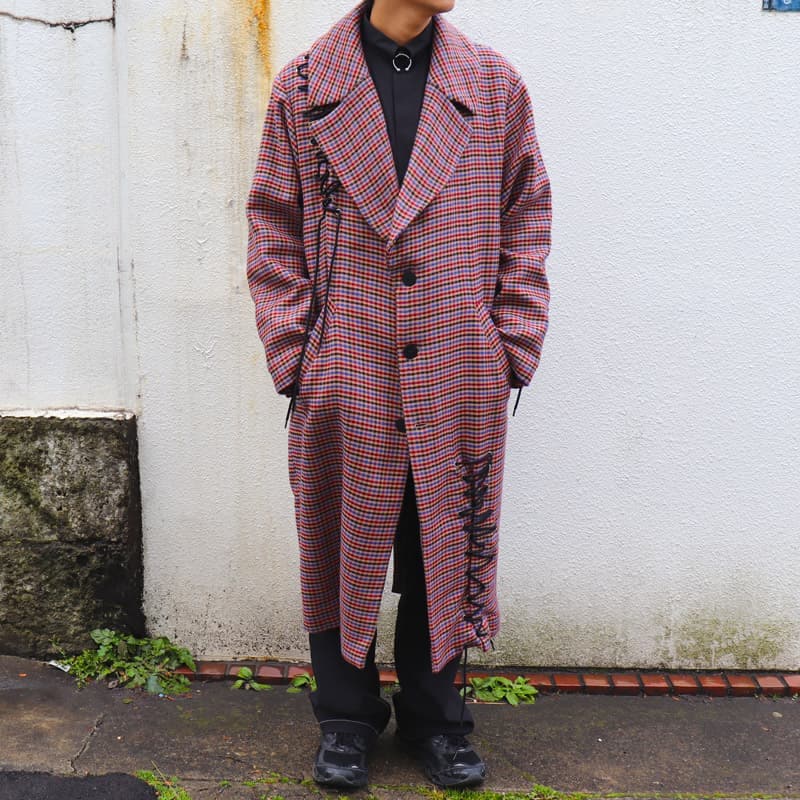 SELF MADE BY GIANFRANCO VILLEGAS / SG Oversized checked coat