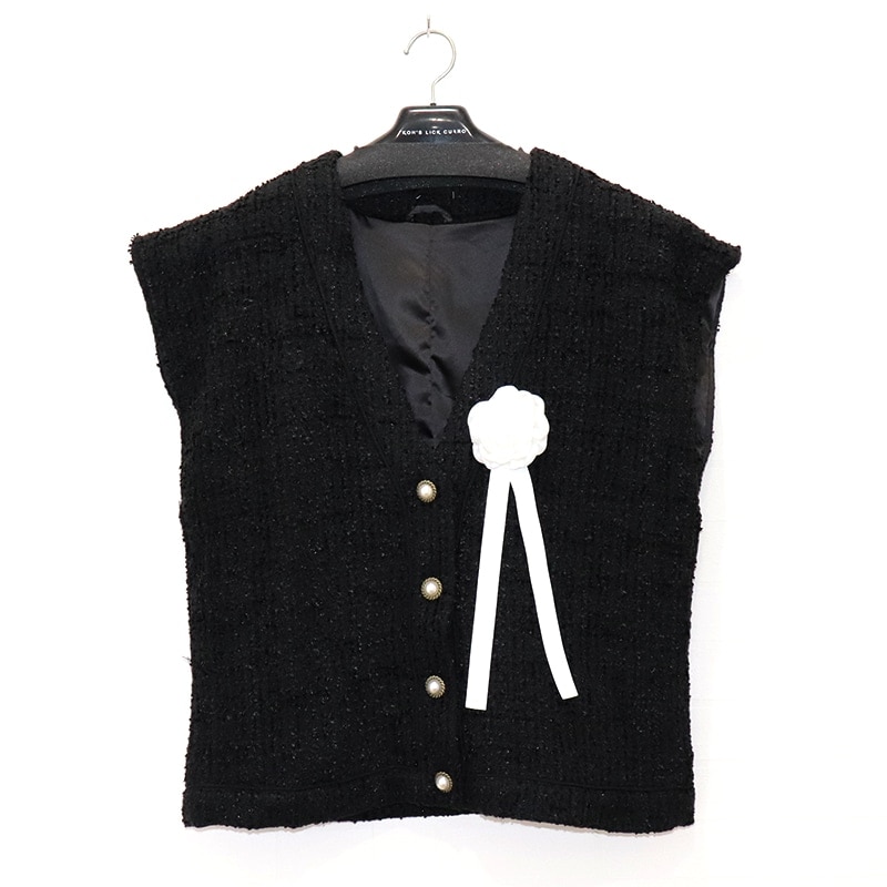 sister jane / si Sweetheart Tweed Sleevless Cardigan