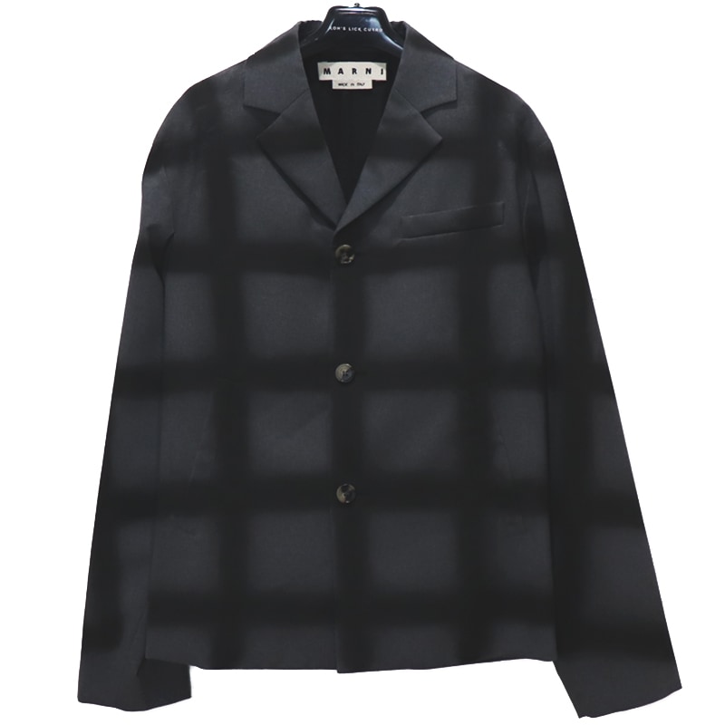 MARNI / MA COOL WOOL JACKET WITH AIRBRUSHED CHECK MOTIF