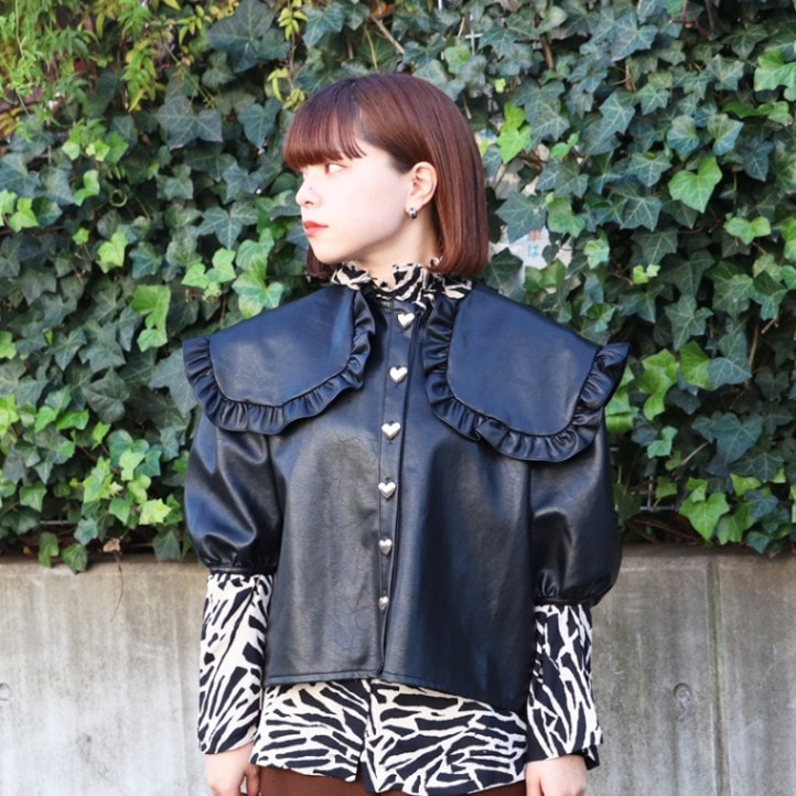 sister jane / si Wood Sage Oversized Collar Blouse