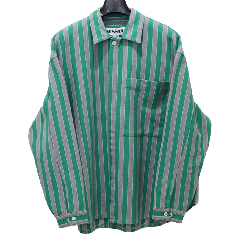 SUNNEI / SU OVER SHIRT BEIGE/GREEN STRIPES