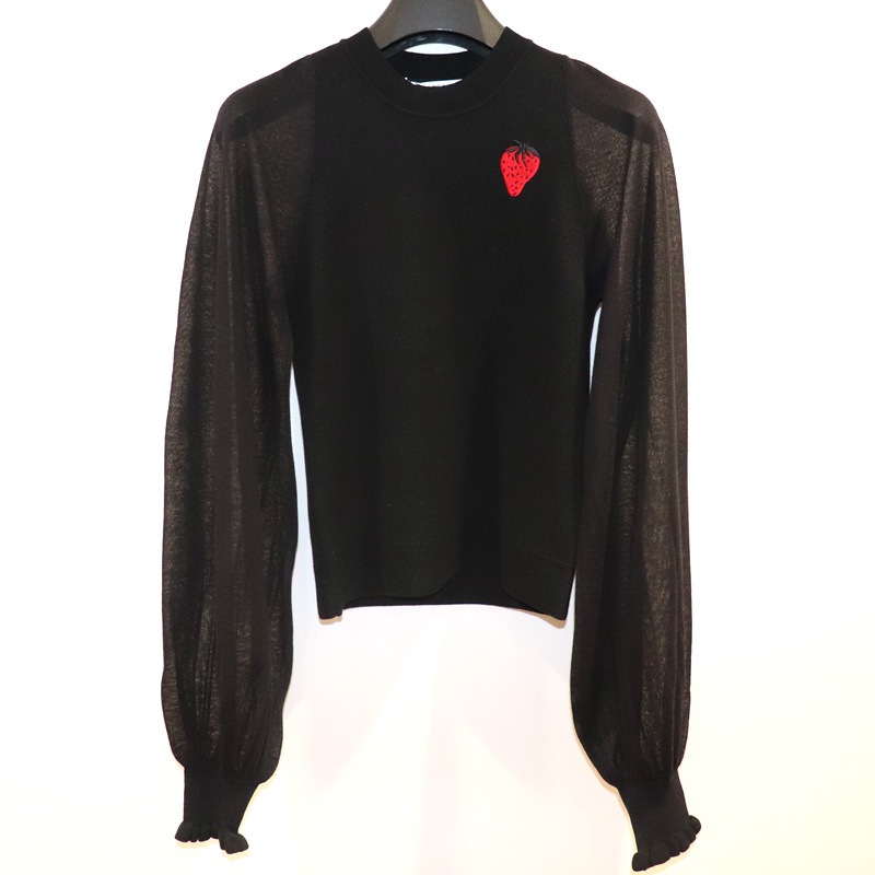 JW ANDERSON / JWA CHEST STRAWBERRY SHEER SLEEVE JUMPER