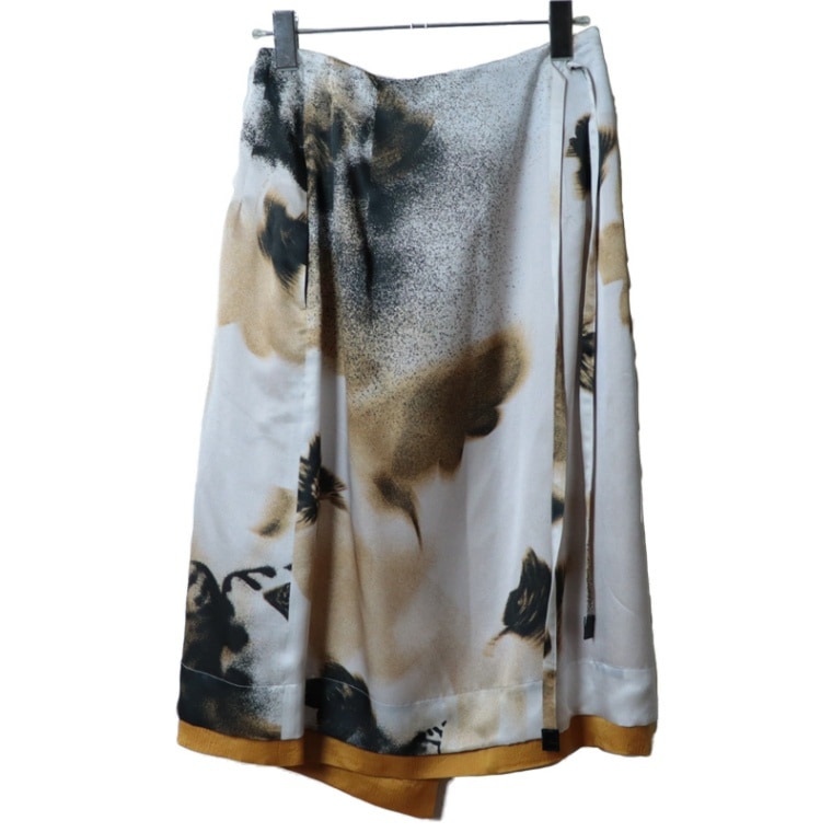 AKANE UTSUNOMIYA / AKU リバーシブルシルクサテンプリントスカート(WAL-FSK30-2004)