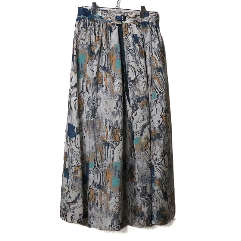 PONTI / PT Nought Print Volume Long Skirt