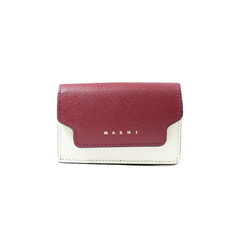 MARNI / MA SAFFIANO LEATHER TRI-FOLD WALLET