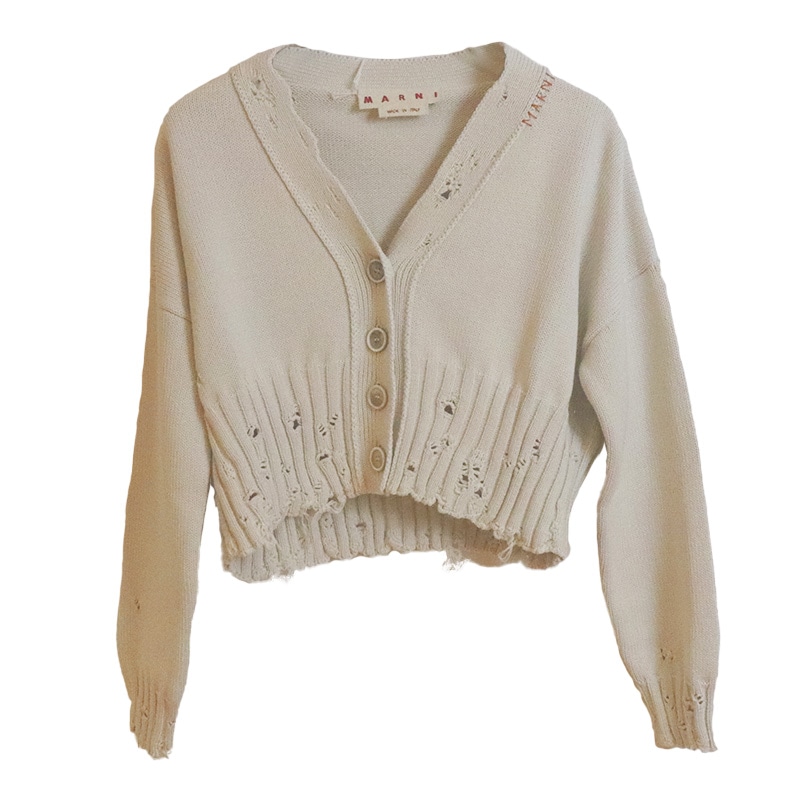 MARNI / MA DAMAGED KINT CARDIGAN