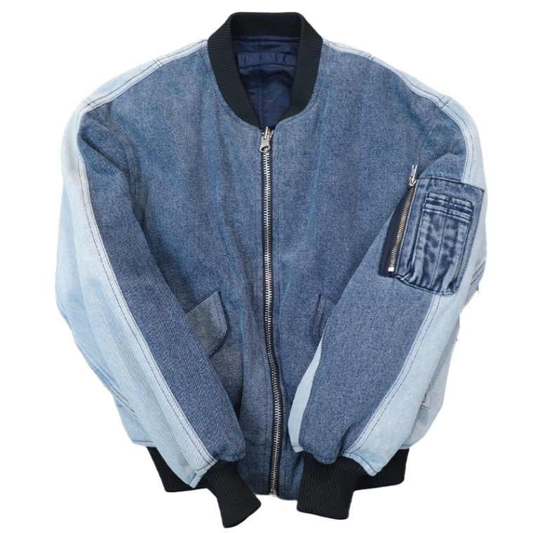 3.1Phiillip Lim / PH MULTI-TONED DENIM REVERSIBLE BOMBER JACKET