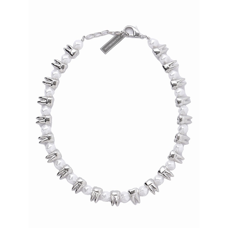 JOHN LAWRENCE SULLIVAN / JLS TEETH&PEARL CONNECTED NECKLACE