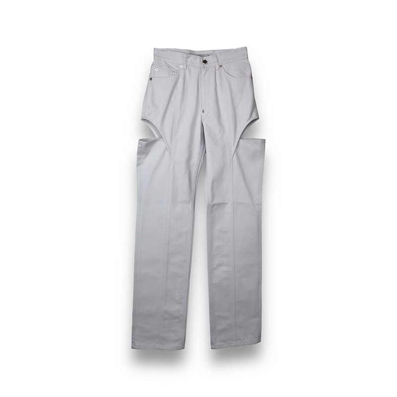 JOHN LAWRENCE SULLIVAN / JLS WASHED DENIM HOLLOWED OUT PANTS
