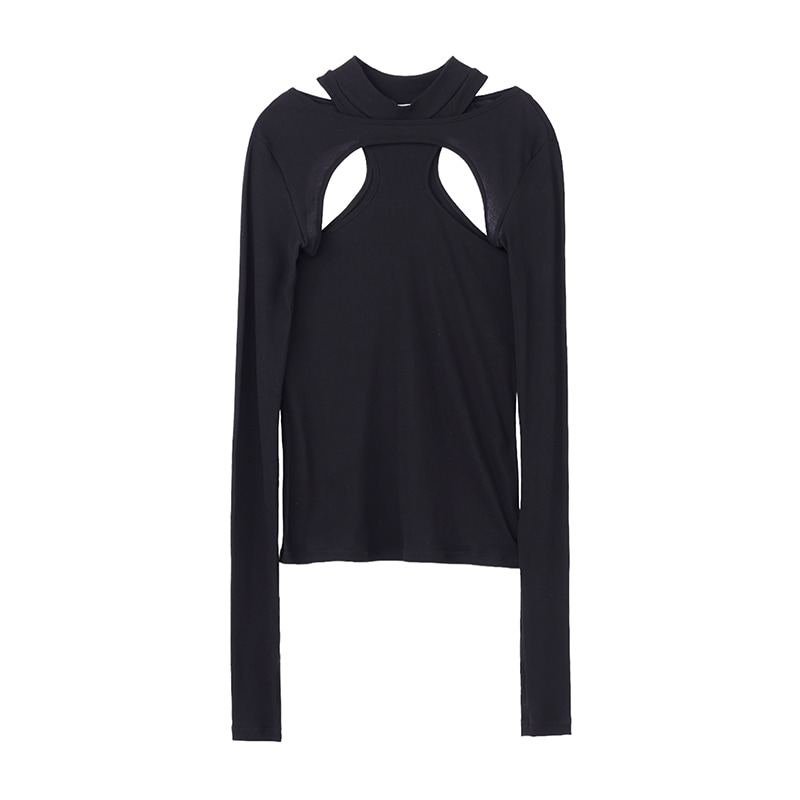 JOHN LAWRENCE SULLIVAN / RIB LAYERED HI-NECK TOP