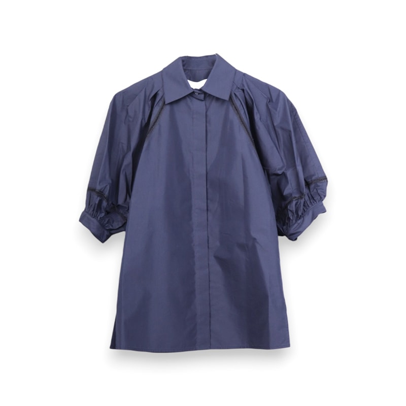 3.1Phiillip Lim / PH LANTERN SLV SHIRT W LATTICE TRIM