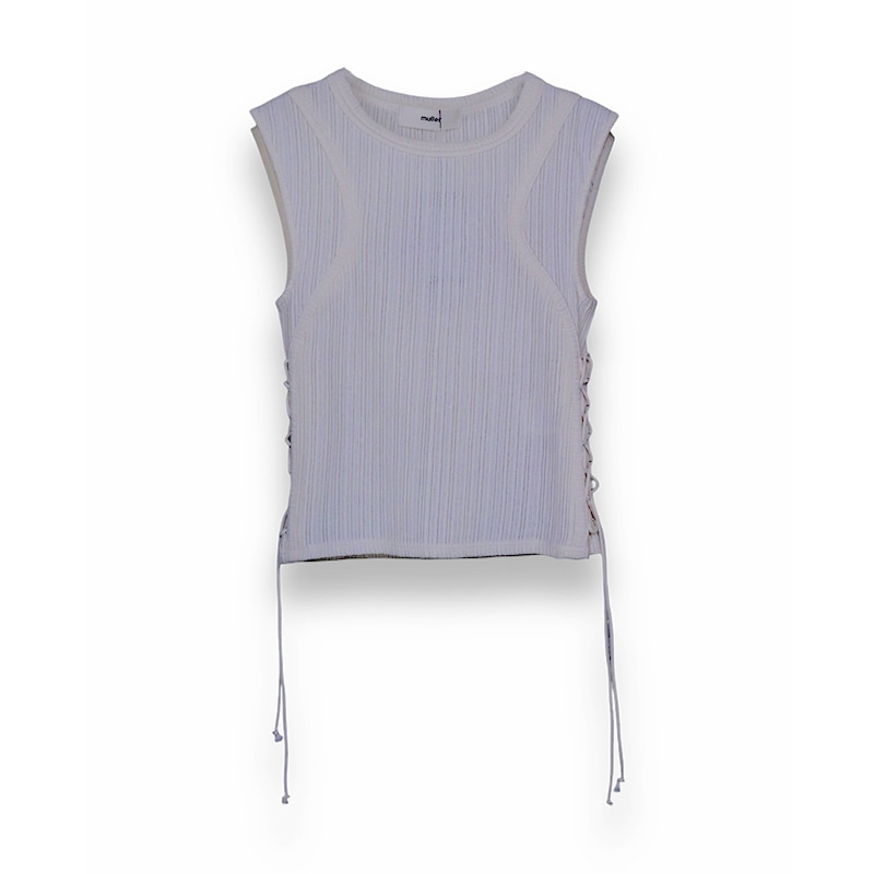 muller of yoshiokubo / moy LACE UP RIB TANK