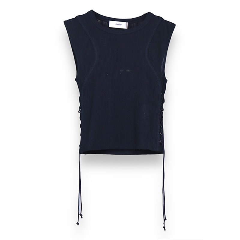 muller of yoshiokubo / moy LACE UP RIB TANK