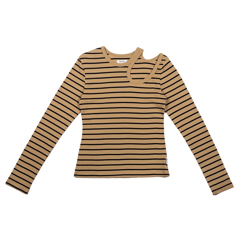 BASICKS / BS Cut-out Stripe T-shirt