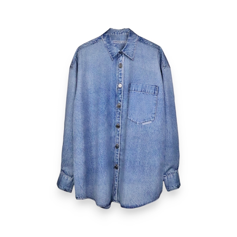 alexanderwang / AW PRINTED DENIM BUTTON DOWN SHIRTS