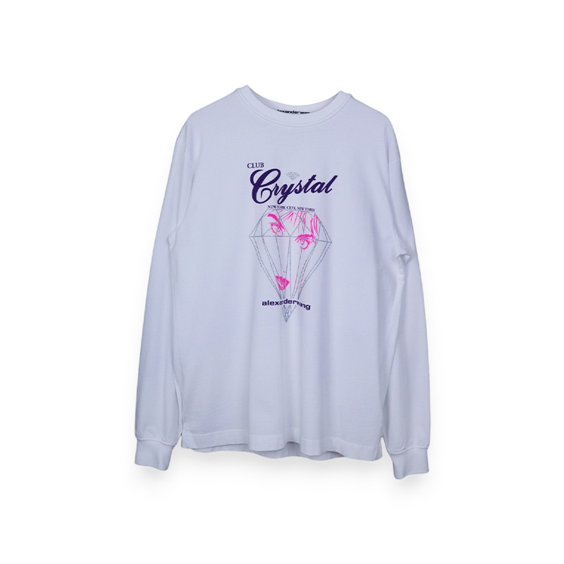 alexanderwang / AW LONG SLEEVE TEE WITH CLUB CRYSTAL GRAPHIC