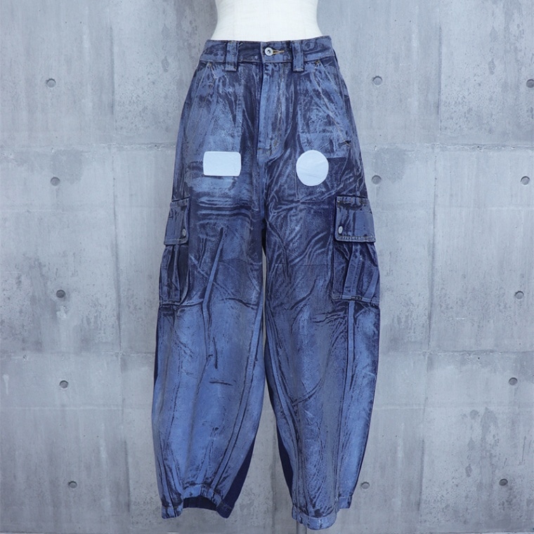 BODYSONG. / BO REFLECTIVE LAMINATE DENIM PT
