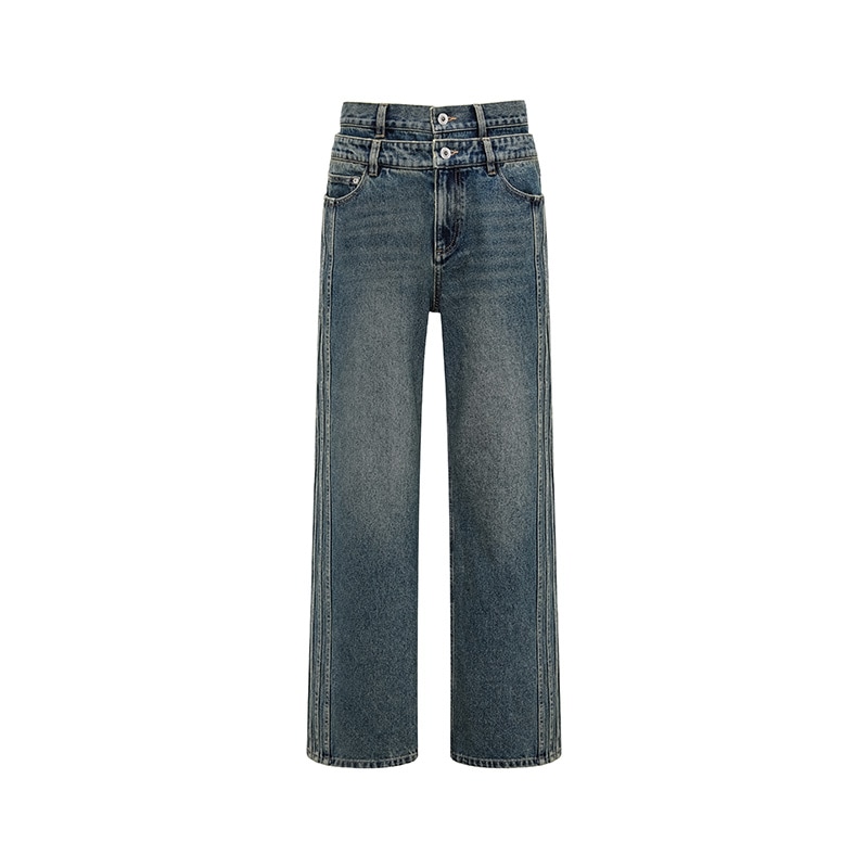 Feng Chen Wang / FCW DENIM SEAMING DOUBLE WAIST PANTS
