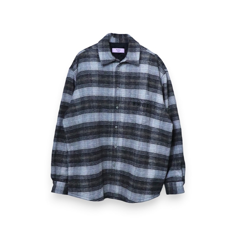 MARTINE ROSE / MR LS OVERSHIRT BROWN CHECK