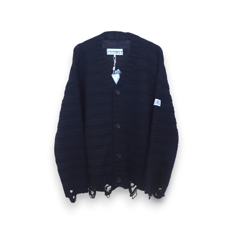 MM6 / MM Horizontal Links Links / Gauge 3 Crewneck Knit Cardigan