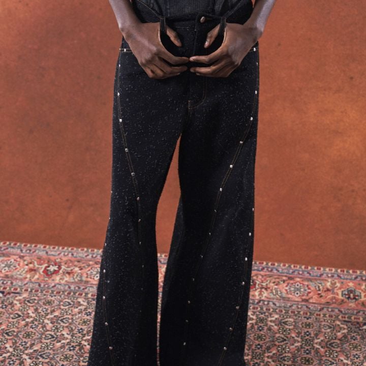 TAUPE / TPE STUDS JQ DENIM PANTS