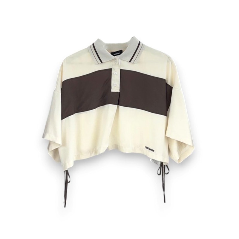 WE11DONE / WE CROPPED POLO TOP WITH SIDE RIBBON
