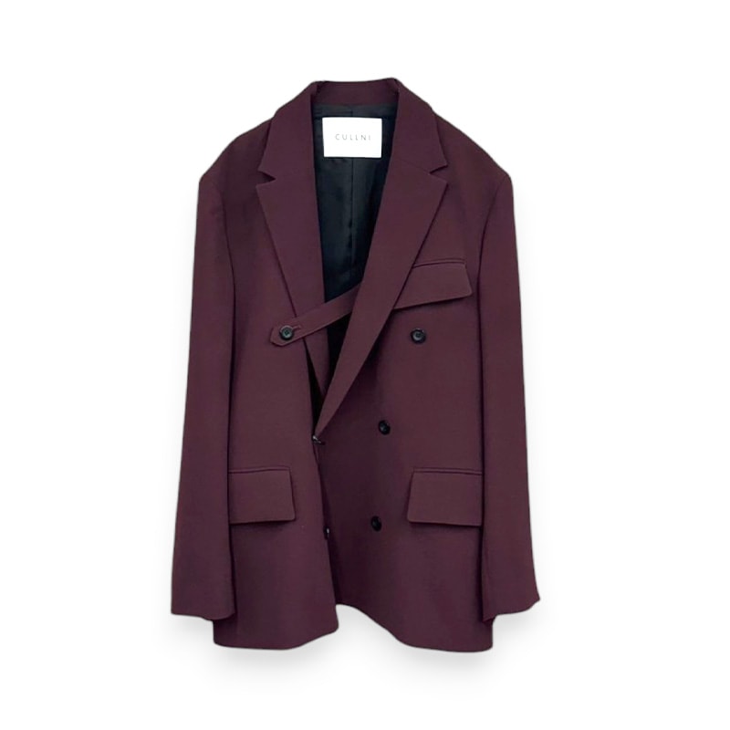 CULLNI / CU Double Cloth Slant Belt Tailored Jacket
