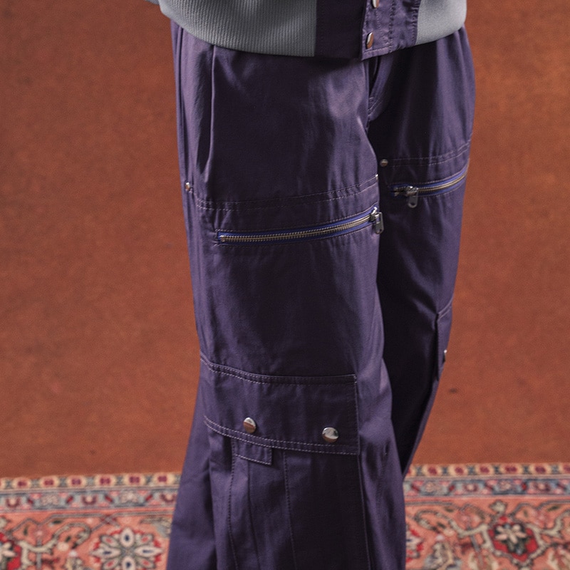 TAUPE / TPE NYLON CONSTRUCTIVE WIDE PANTS