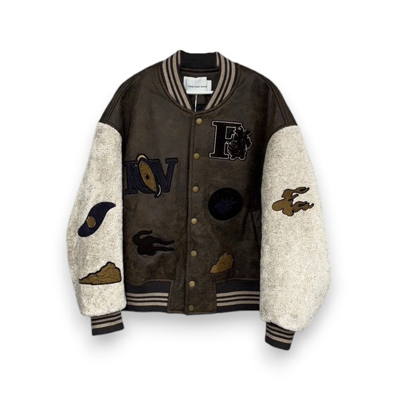 Feng Chen Wang / FCW Creature Patches Sherpa Bomber Jacket