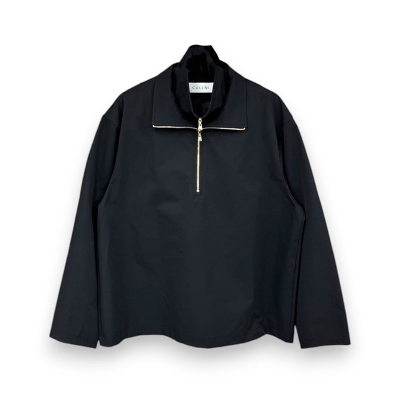 CULLNI / CU Stretch Double Cloth Layered Stand Collar Pullover