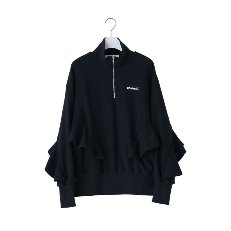 naokitomizuka / nt WILD THINGS Half zip ruffled sweat shirt