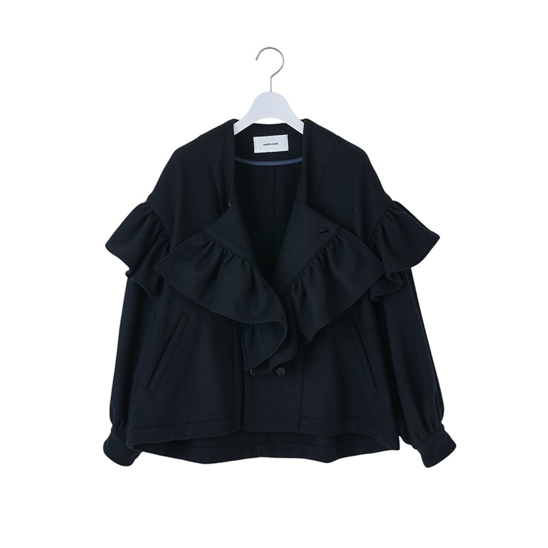 naokitomizuka / nt Ruffled wool jacket