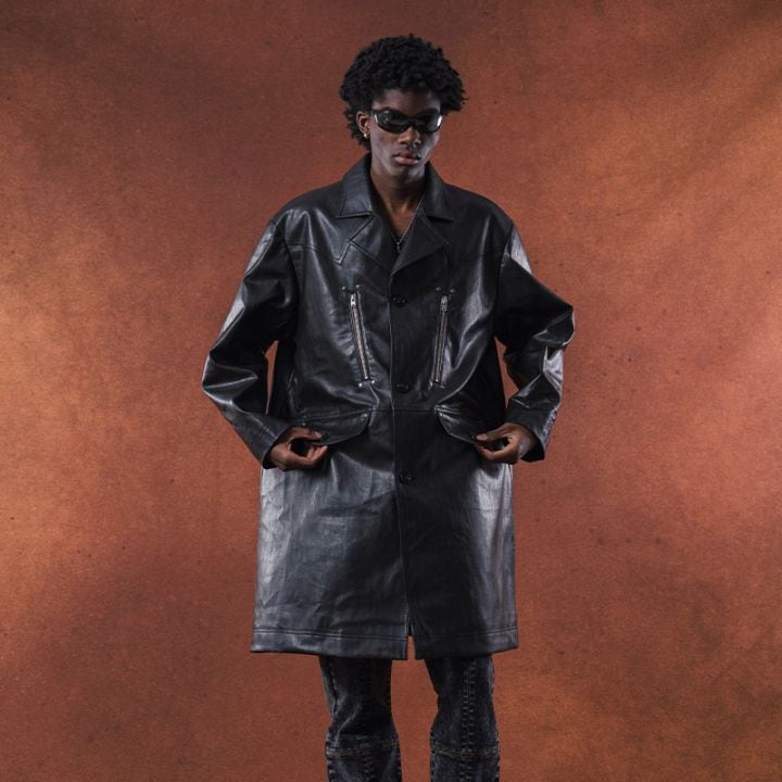 TAUPE / TPE E.LEATHER WESTERN COAT