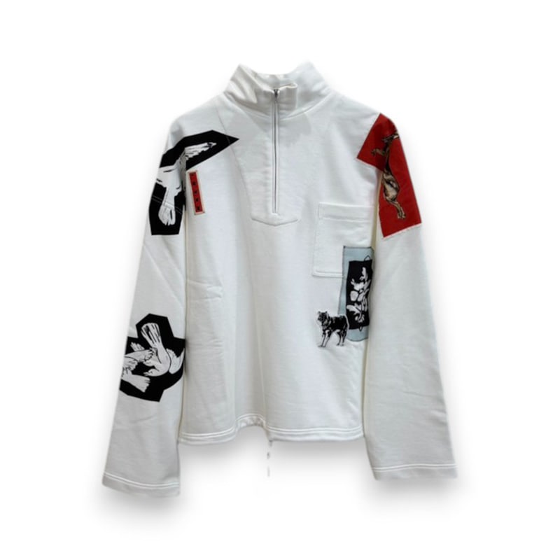 MARNI / MA White cotton high-neck sweatshirt