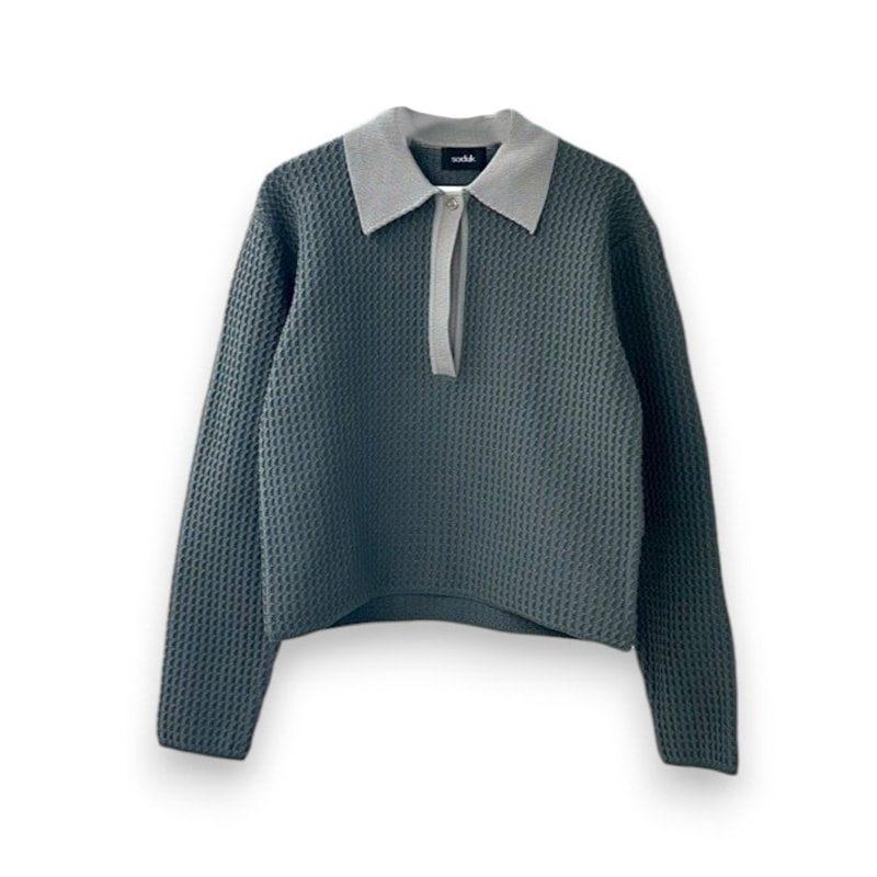 soduk / sd knit polo top