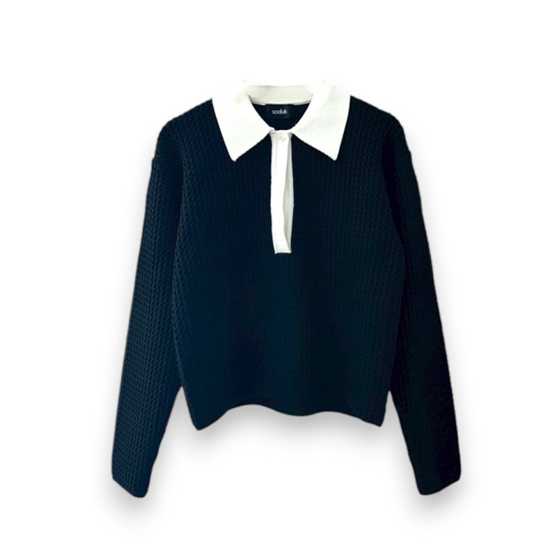 soduk / sd knit polo top