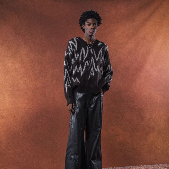 TAUPE / TPE JAGGY MOHAIR V KNIT