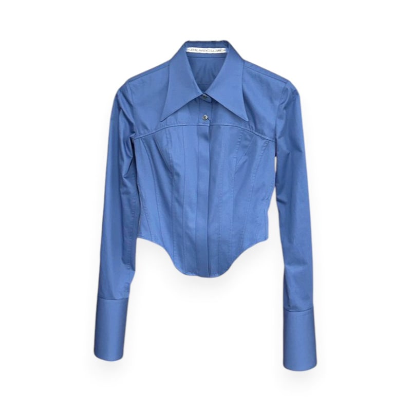 JOHN LAWRENCE SULLIVAN / COTTON SATIN CORSET SHIRT