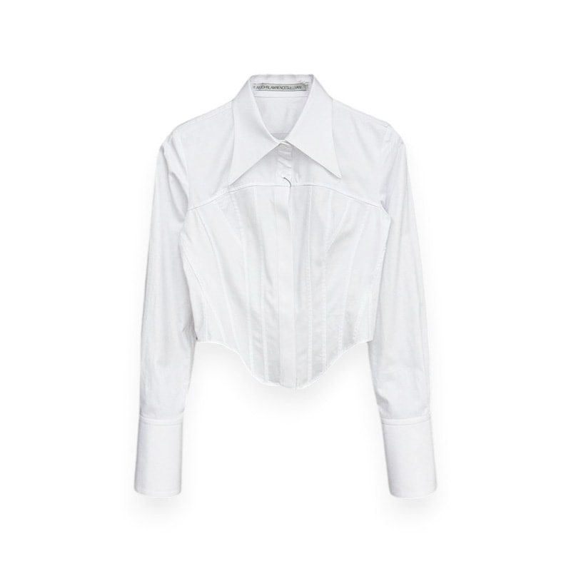 JOHN LAWRENCE SULLIVAN / COTTON SATIN CORSET SHIRT